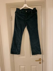 Green velvet trousers