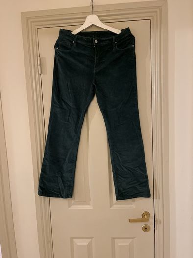 Green velvet trousers