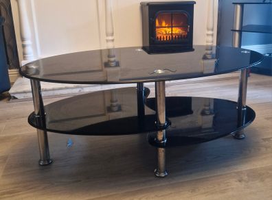 black glass coffee table