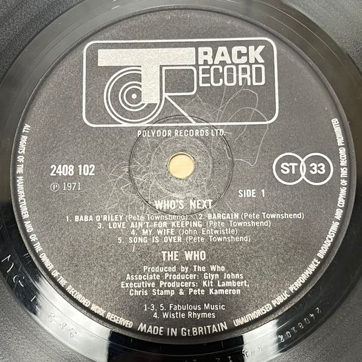 The Who - Who's Next - 1971 First Press 2408 102 - VG