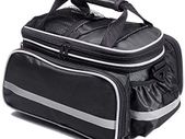 CB2 Waterproof Multi Function Excursion Cycling Bicycle Bike Rear Seat Trunk Bag Carrying Luggage Package Rack Panniers with Rainproof Cover(Black)