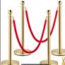 Gold Crowd Control Barrier Set  4 Posts with 2 Red Velvet Ropes Image 3