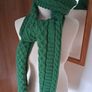 Beautiful Aran Woollen Mills Kelly Green Scarf & Matching Headband Image 3