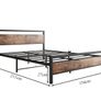 King Size Bed Frame with Wooden Headboard,Metal Platform Image 2