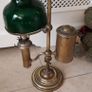 Elegant Victorian Adjustable Brass Student Lamp with Racing Green Ceramic Shade Image 2