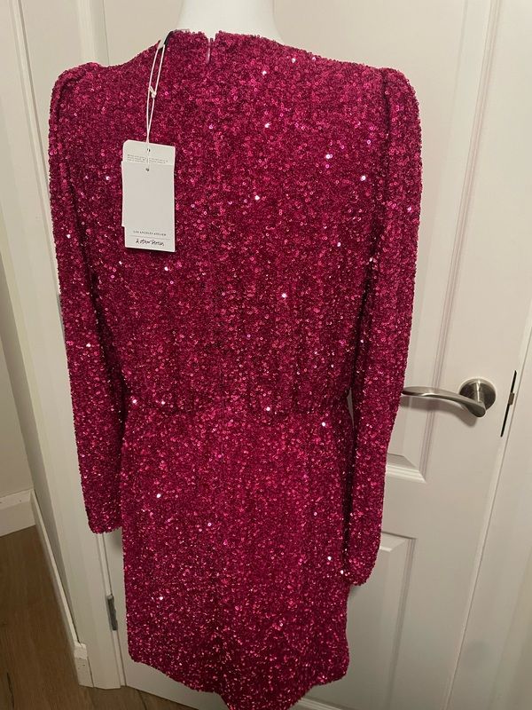 slim fit dress slacks & OTHER STORIES. Pink sequin mini dress. Size 40 – Hibuy market main image 0