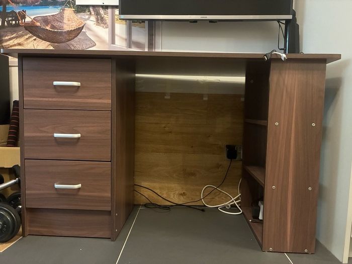 Computer Desk 3 Drawers 3 Shelves