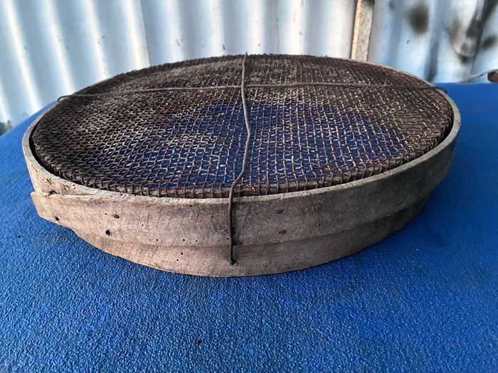 Vintage wooden sand riddle