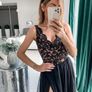 Black tulle lace maxi dress Image 4