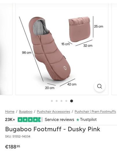 Bugaboo pink footmuff and sun canopy