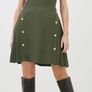 New with Tags Karen Millen Tailored Military Pleated Dress Khaki Image 2