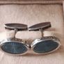 Bvlgari sterling silver and blue stone cufflinks Image 3