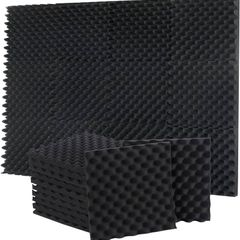 FREE EXPRESS SHIPPING Sound Proofing Panels 24 Pack Egg Crate Acoustic Foam 12 x 12 x 1.18 Inches High Density Acoustic Foam Panels Flame Retardant Sound Absorbing Panels Studio Treatment
