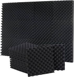 FREE EXPRESS SHIPPING Sound Proofing Panels 24 Pack Egg Crate Acoustic Foam 12 x 12 x 1.18 Inches High Density Acoustic Foam Panels Flame Retardant Sound Absorbing Panels Studio Treatment