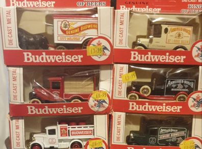 6 Budweiser Die.cast Models