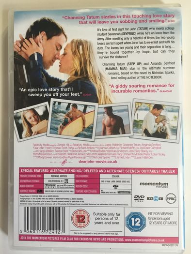 Dear John [2010] Channing Tatum & Amanda Seyfried [Movie DVD]