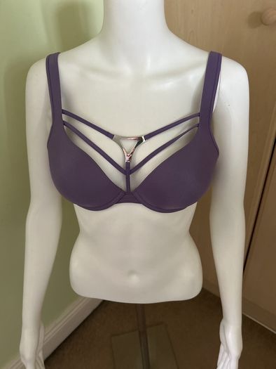 Undressed purple bra