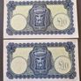 1957 Lady Lavery 10 Pound Notes in Sequence Image 2