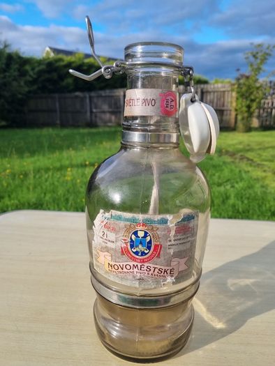 A collectible Czech beer bottle