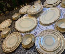 Vintage Gray's pottery dinner set