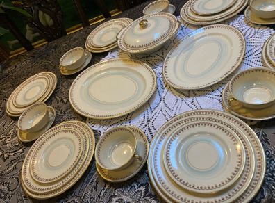 Vintage Gray's pottery dinner set