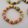 Vintage Lot of 4 Mix Yellow African & Trade Glass Beads Bracelet Image 2