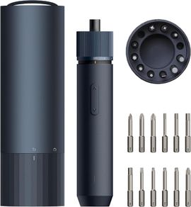 Electric Screwdriver Rechargeable, 3.6V Cordless Screwdriver Set USB-C, 3 Torque Settings, 1500mAh Battery, LED Light & 12 S2 Metal Bits for Furniture/Electrical Repairs