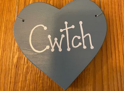 Handmade Welsh Wooden Heart Decoration