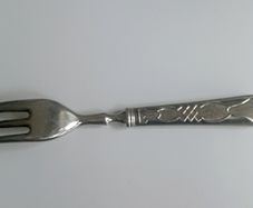 Vintage Art Deco pastry fork- 800 silver filled handle