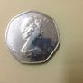 1973 "hands" English  50 pence coin Image 2
