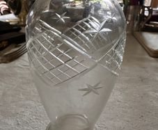 Antique elegant Edwardian style silver collared cut glass vase