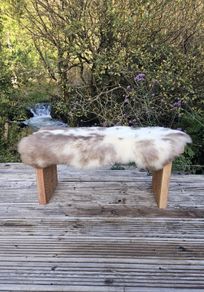 New Super Soft Genuine Natural Mocha & Cream Spotted Sheepskin Rug