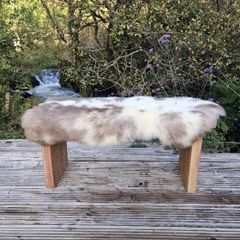 New Super Soft Genuine Natural Mocha & Cream Spotted Sheepskin Rug