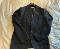 Zara Man Sartorial 100% Linen Blazer Navy - Size 52