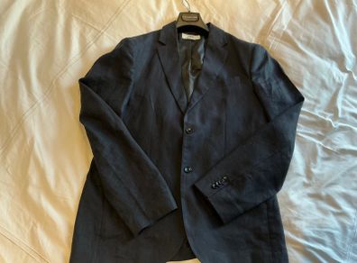 Zara Man Sartorial 100% Linen Blazer Navy - Size 52