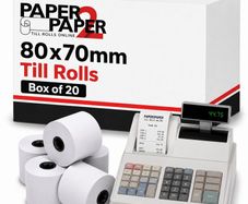 80x70mm Thermal Cash Register Till Rolls 20 pack