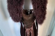 Anoushka designer bronze 3/4 length dress...stunning detail