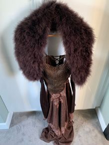 Anoushka designer bronze 3/4 length dress...stunning detail