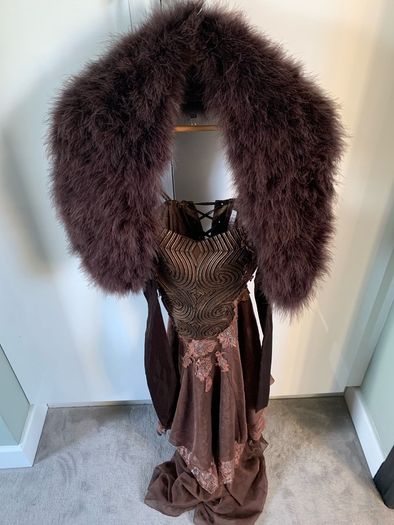 Anoushka designer bronze 3/4 length dress...stunning detail