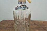 Vintage 1950s Schweppes Glass Soda Siphon - Fully Intact with Original Neck Label