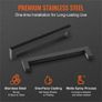 Center Slim Square Kitchen Cabinet Drawer, Stainless Steel Modern Kitchen Cupboard Door Handles for Kitchen Bathroom Bar Hardware Matte Black Image 4