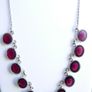 Vintage Garnet Sterling Silver Necklace,925 purity,9/8mm oval Cabochon, Natural Gemstone, Beautiful Silver Necklace, length- 18 " - 14,45g Image 10