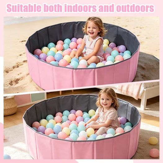 Kids Baby Round Pool Ball Pit, Outdoor Indoor Nursery Baby Playpen for Toddler Boys Girls (100CM)