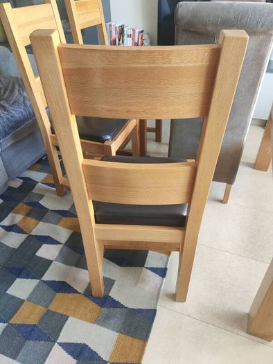 Oak Dining Chairs and Bench for Sale