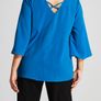 PLUS SIZE (22) Blue Lattice Back Top. New Image 3
