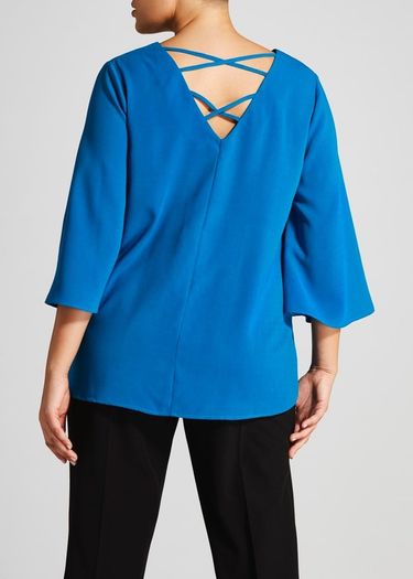 PLUS SIZE (22) Blue Lattice Back Top. New