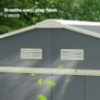 13 x 11ft Garden Metal Storage Shed, Outdoor Storage Tool House with Ventilation Slots, Floor Foundation and Lockable Double Doors, Grey Image 6