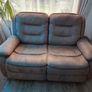 3 and 2 Seater Brown Suede Fabric Reclining Sofa Image 3