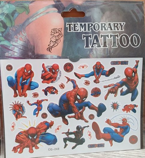 Kids super hero temporary tattoos