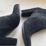 Sprox Black Faux-Suede Block Heel Ankle Boots (UK 5 / EUR 38) Image 4